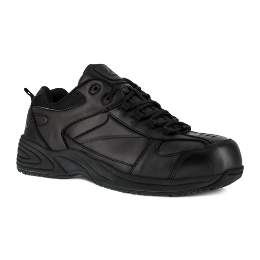 Reebok Jorie Street Sport Jogger Composite Toe Work Shoe RB186 - Black Leather - Women