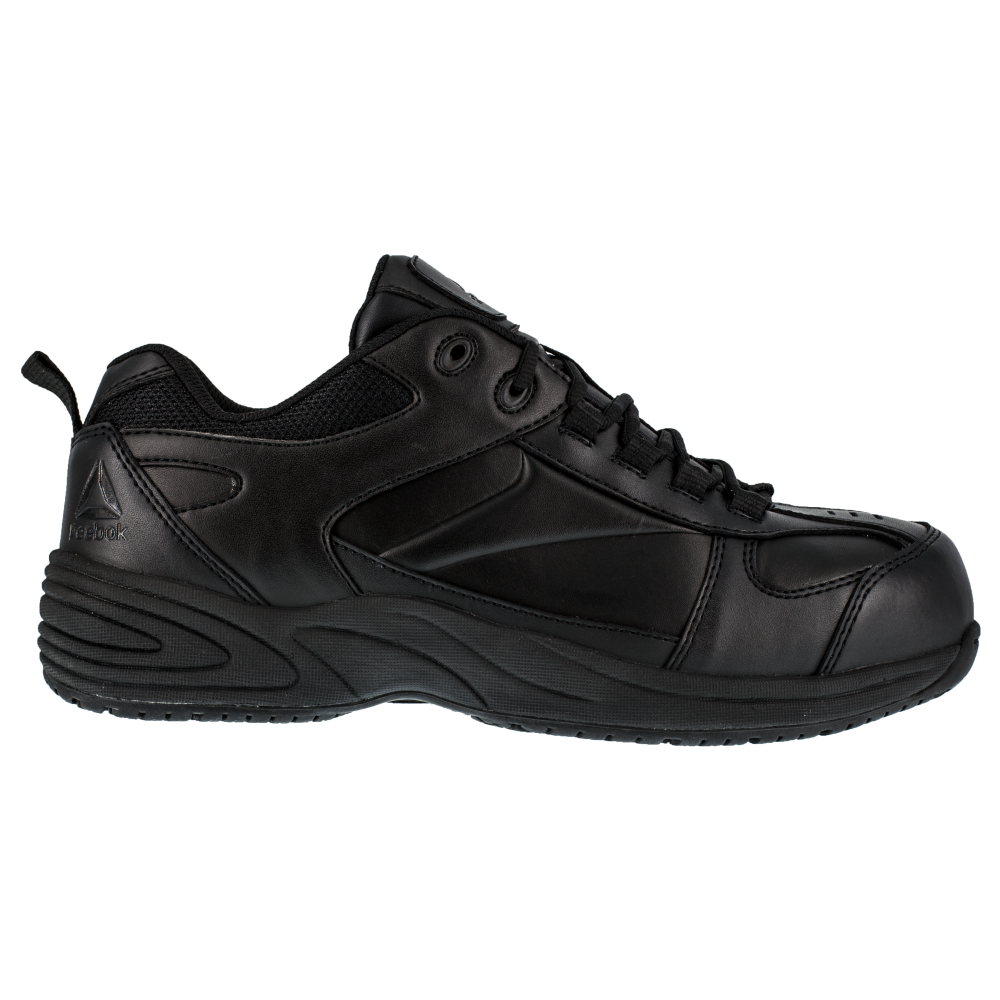 Reebok Jorie Street Sport Jogger Composite Toe Work Shoe RB186 - Black Leather - Women