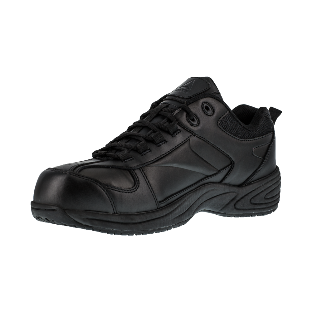 Reebok Jorie Street Sport Jogger Composite Toe Work Shoe RB186 - Black Leather - Women