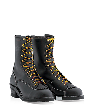Wesco Highliner 10" Lace-To-Toe with Side Plate Boots - Black - Men - 9710