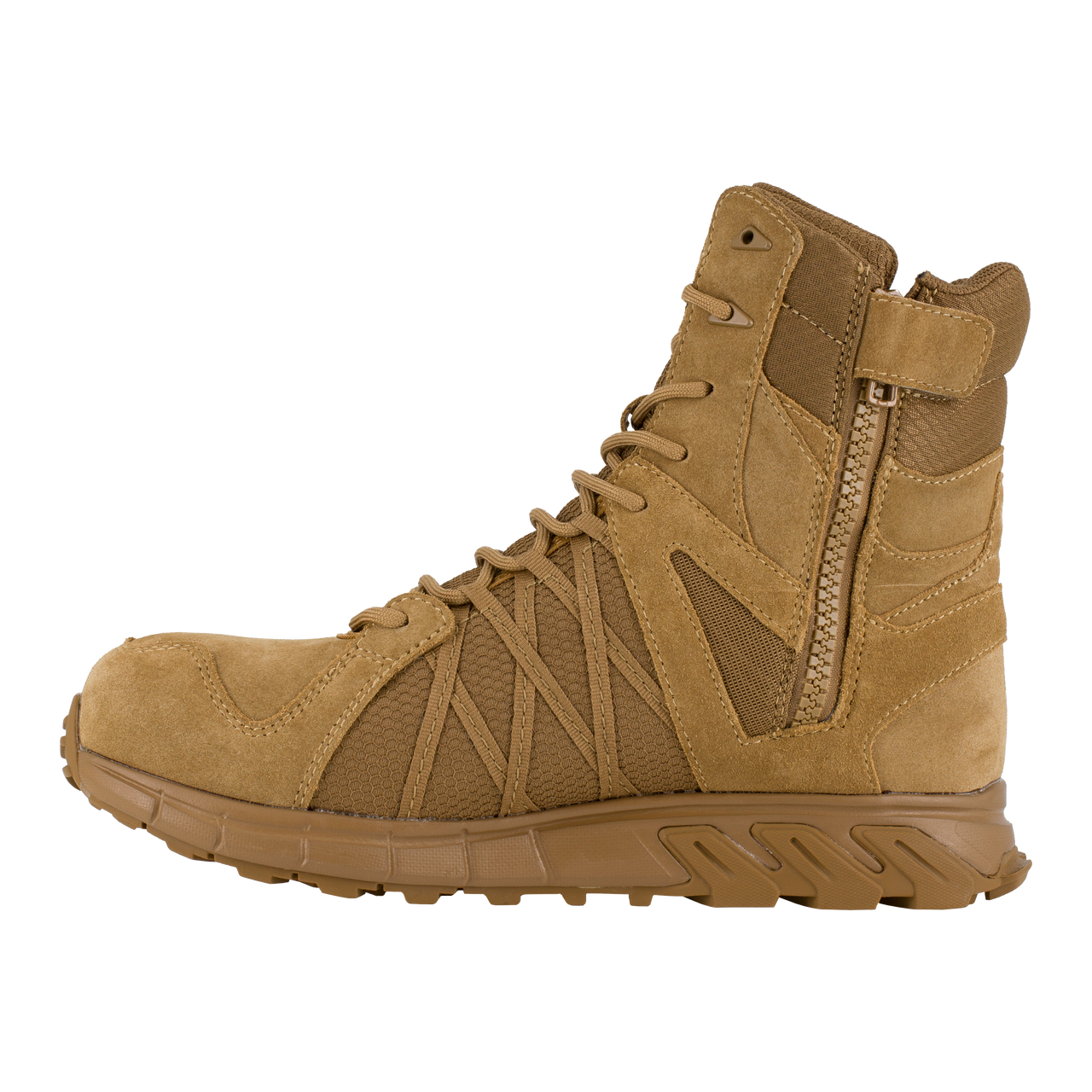 Reebok Trailgrip Tactical 8" Waterproof Insulated Composite Toe Boot with Side Zipper - Coyote - Men - RB3461