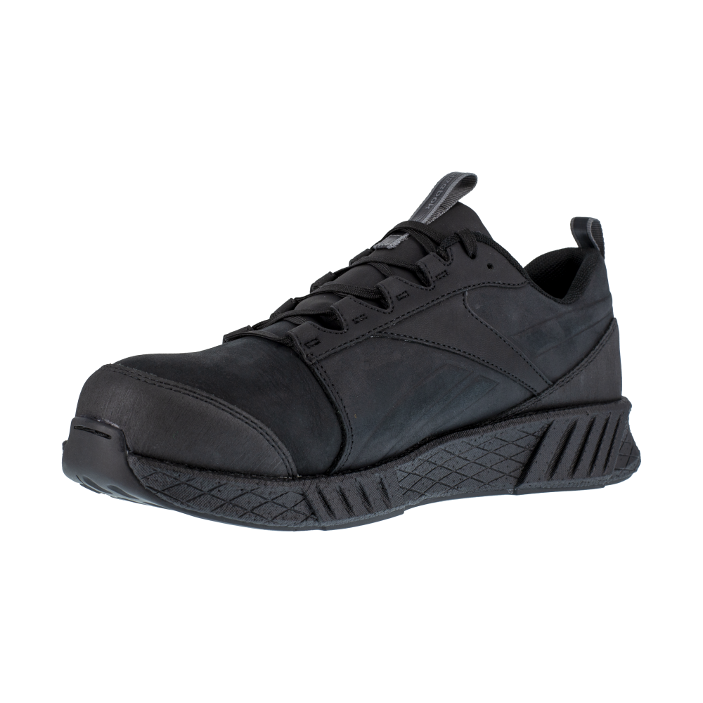 Reebok Fusion Formidable Athletic Composite Toe Work Shoe RB4300 - Black Leather - Men